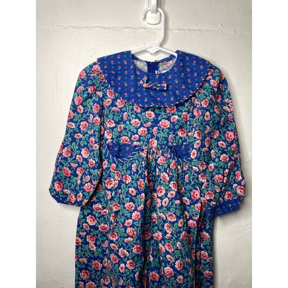 Vintage Polly Flinders Bubble Romper Blue Floral Girls Size 3T - Picture 3 of 7